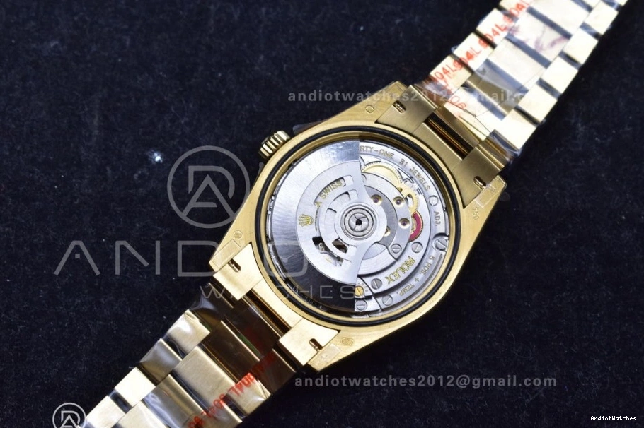 Diamond with Steel YG V5 Dial Bracelet vr3255 36 Grey 698 on 904L Square Edition Sophisticated DayDate Best Weight) QF President (Gain 0213